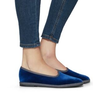 Elegant Blue Velvet Women's Slippers EU 37